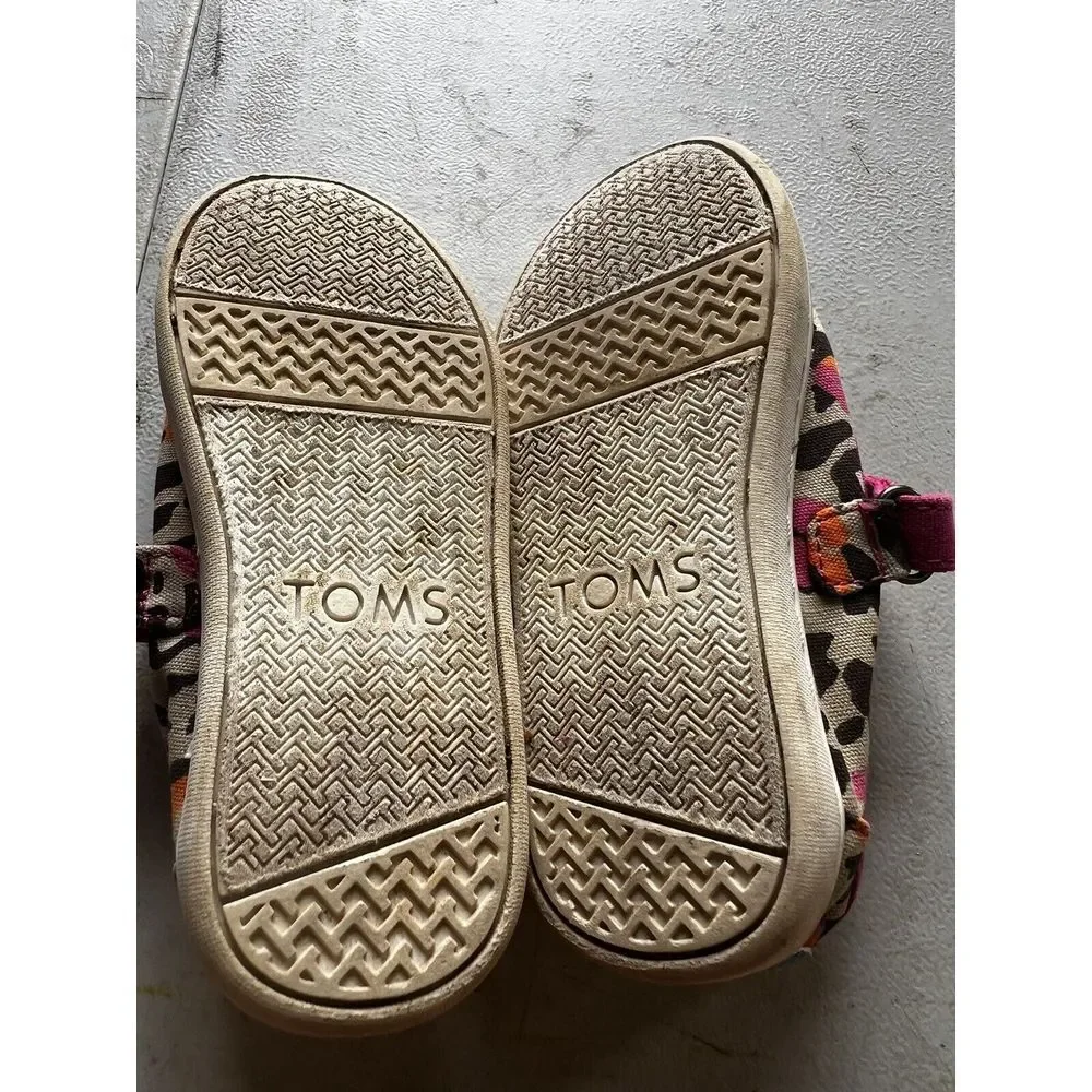 TOMS Tiny Leopard Mary Jane  Kids Girls Size 8‎ M Flats Casual 10010657
